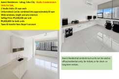 Avenir Residences - Lahug, Cebu City, 2 Studio Units